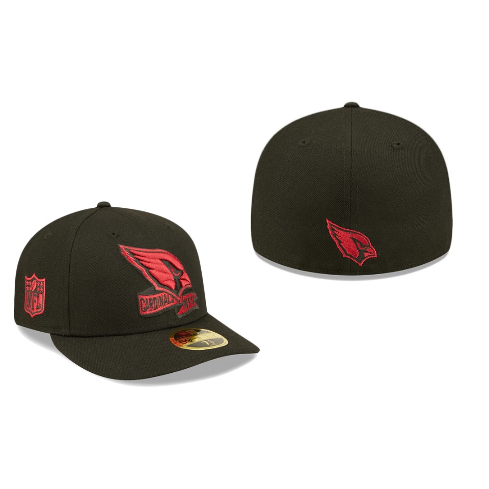 Cardinals Black 2022 Sideline Low Profile Pop Fitted Hat