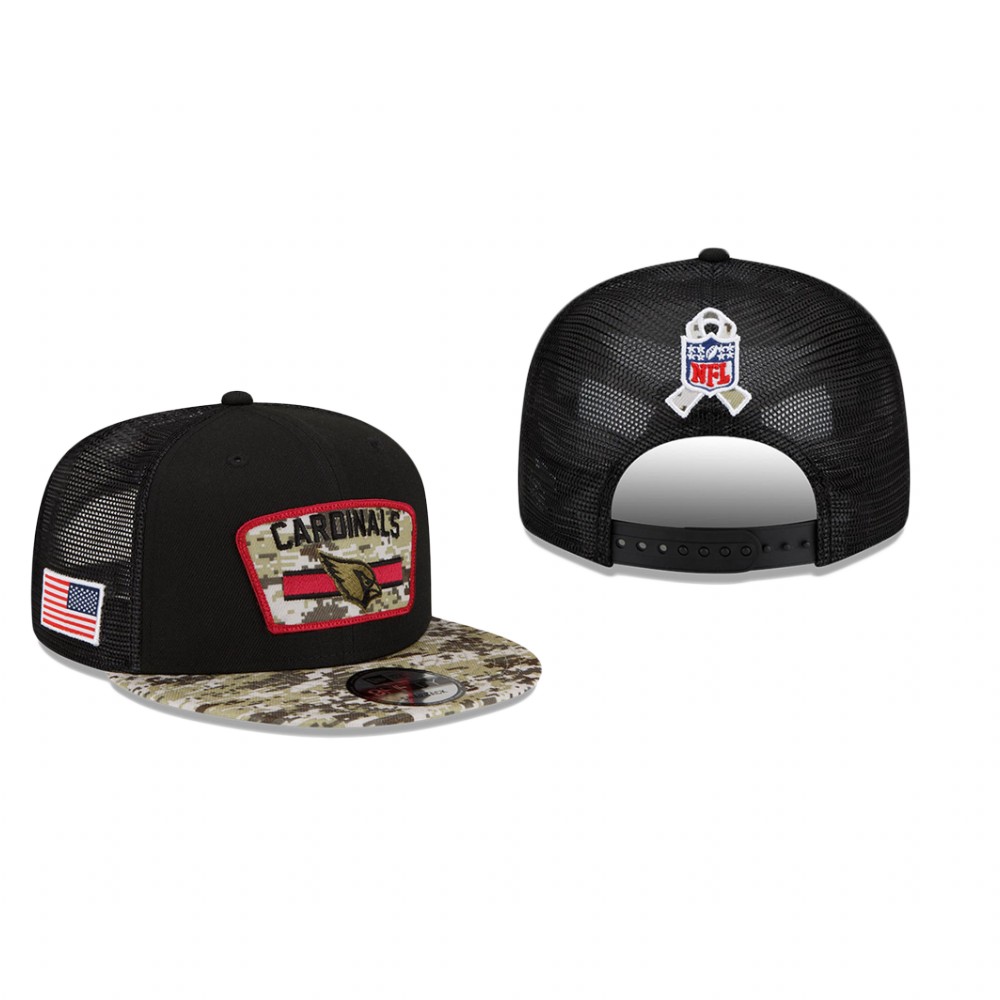 Cardinals Black Camo 2021 Salute To Service Trucker 9FIFTY Snapback Hat