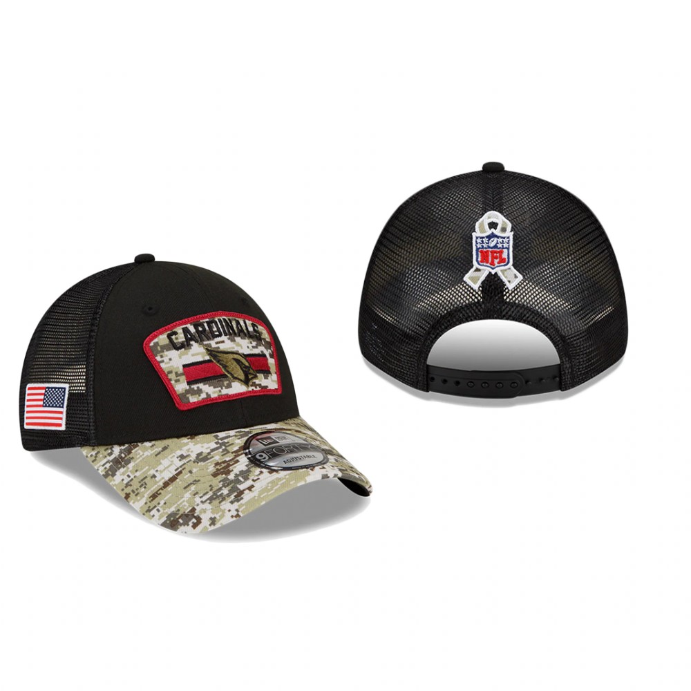 Cardinals Black Camo 2021 Salute To Service Trucker 9FORTY Hat