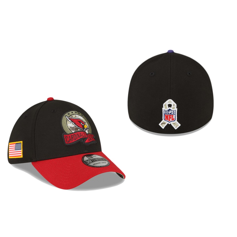Cardinals Black Cardinal 2022 Salute To Service 39THIRTY Flex Hat