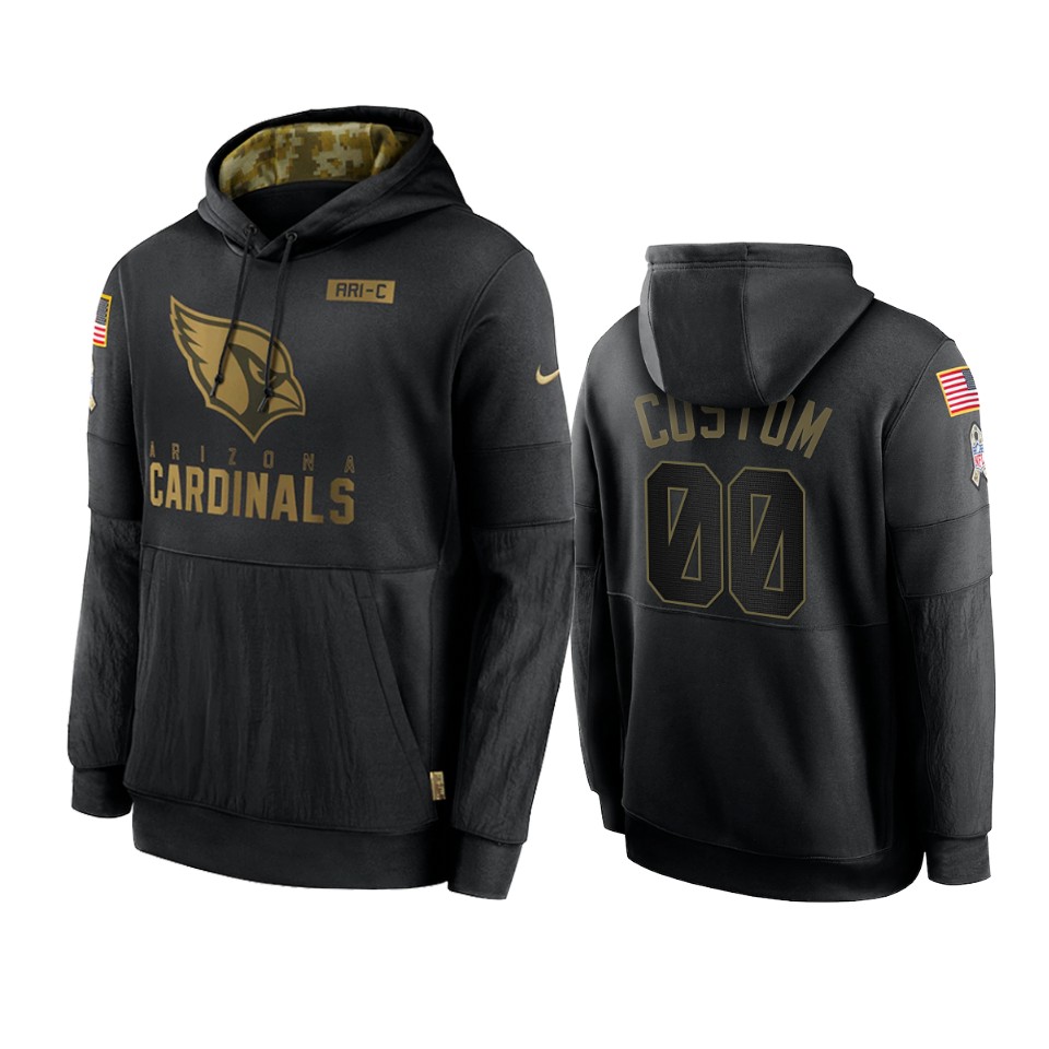 Cardinals Black Custom 2020 Salute To Service Sideline Performance Hoodie