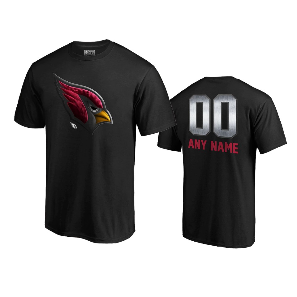 Cardinals Black Custom Midnight Mascot Logo Men's T-shirt