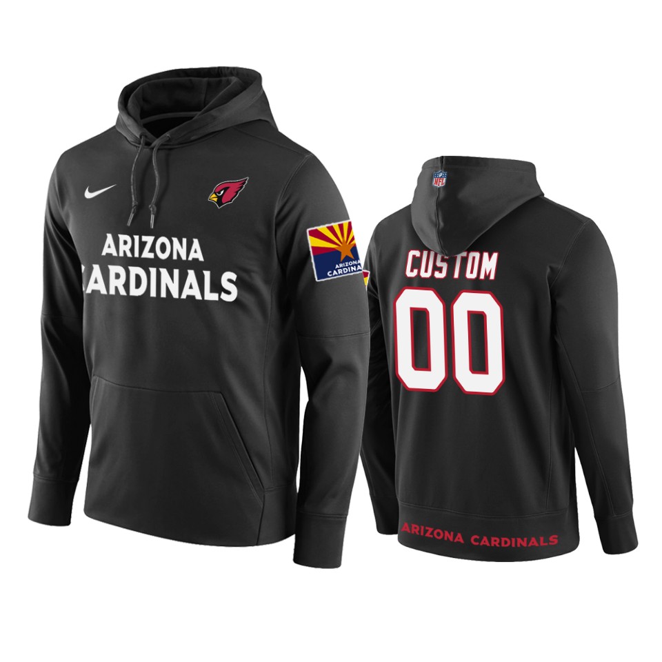 Cardinals Black Custom Pullover Hoodie Circuit Wordmark Men's