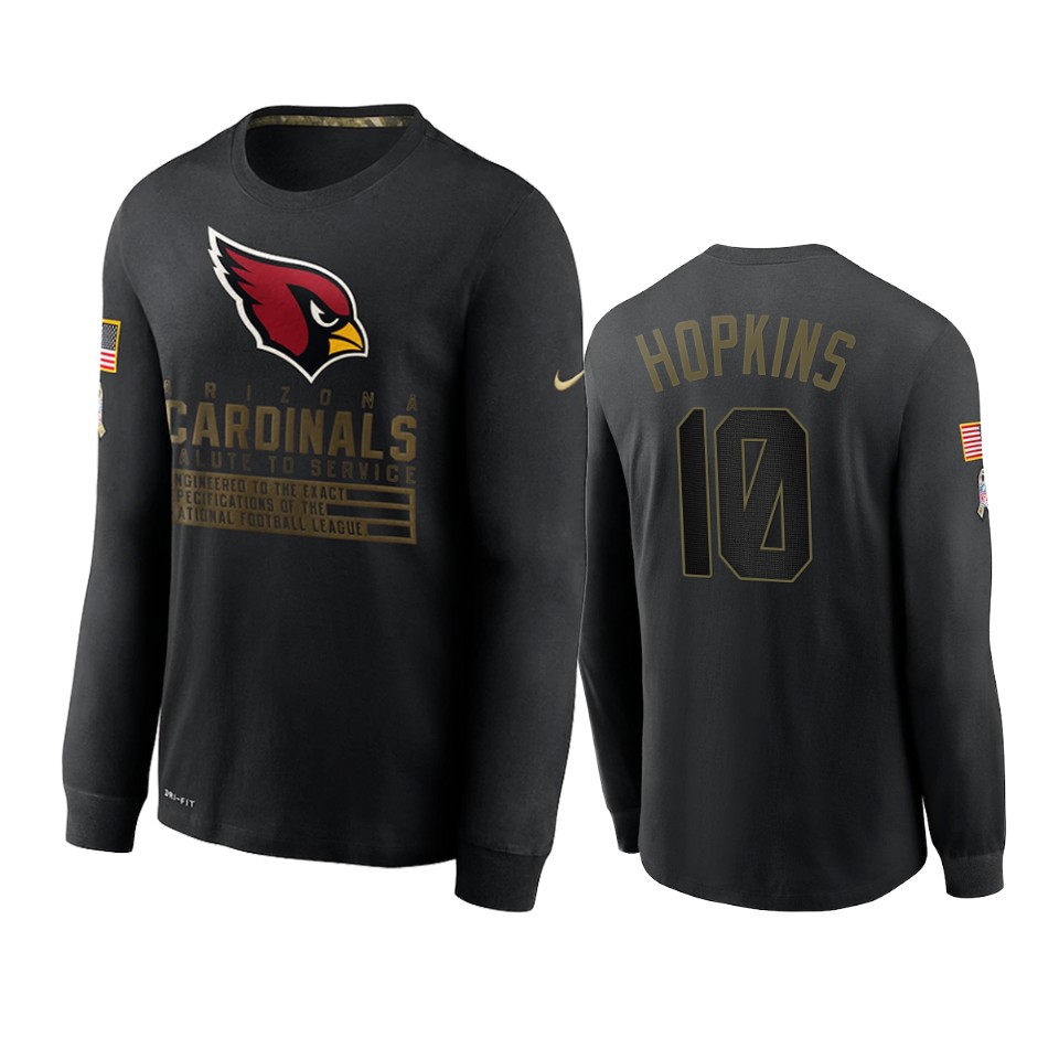 Cardinals Black DeAndre Hopkins 2020 Salute To Service Sideline Performance T-shirt