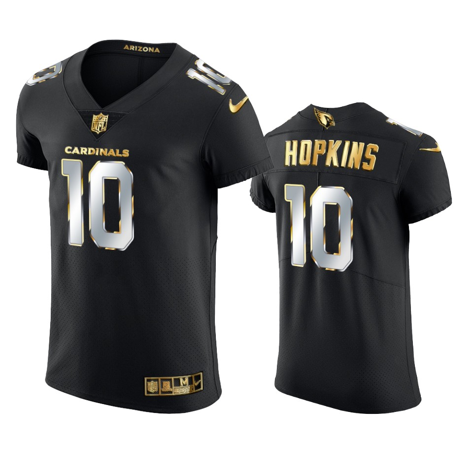 Cardinals Black DeAndre Hopkins Golden Edition Elite Jersey