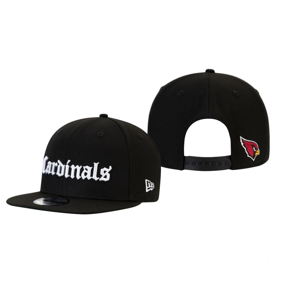 Cardinals Black Gothic Script 9FIFTY Adjustable Snapback Hat