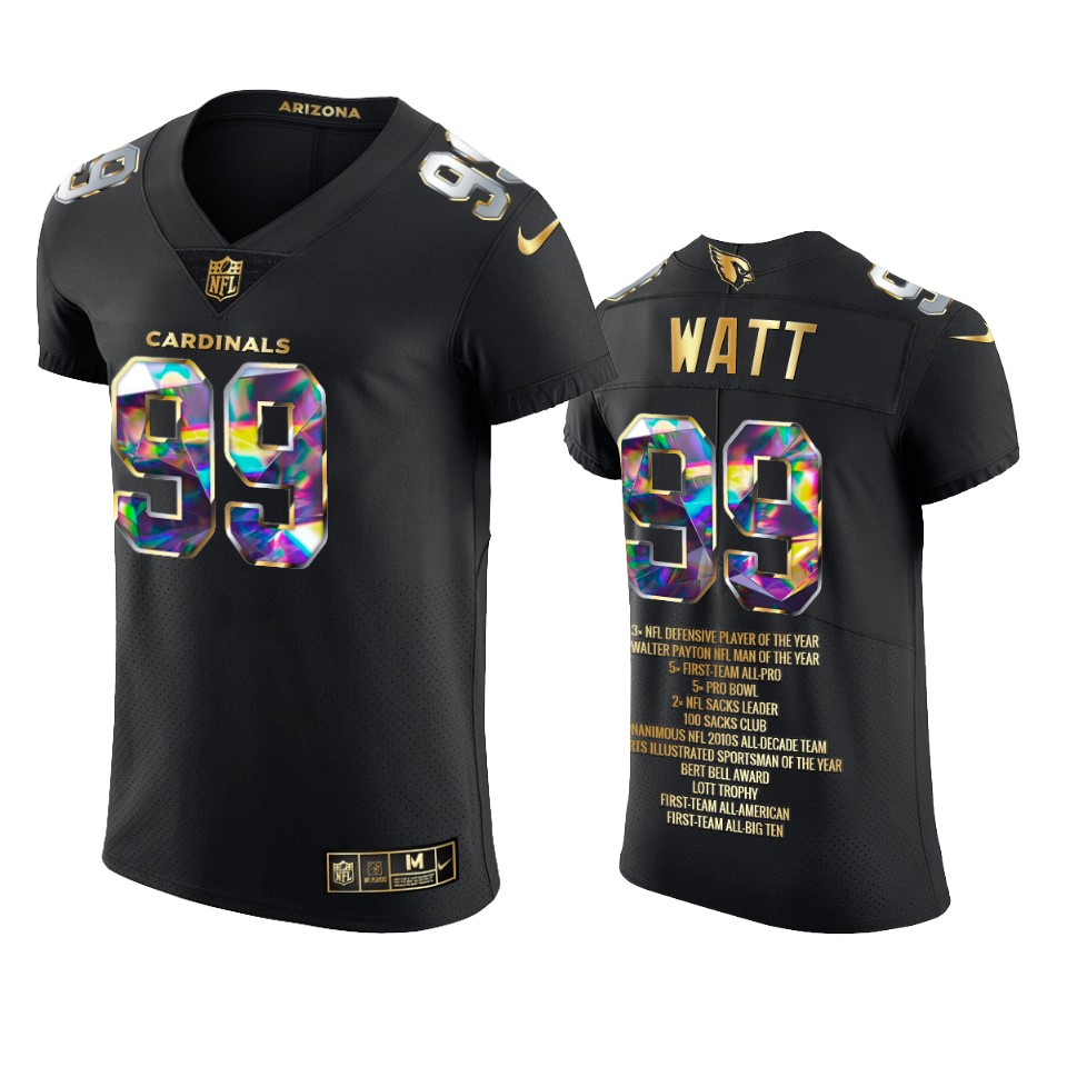Cardinals Black J.J. Watt Career Highlights Diamond Jersey