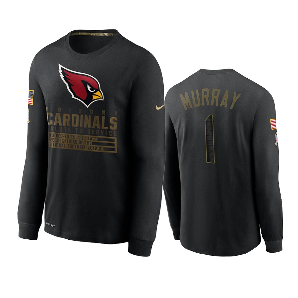 Cardinals Black Kyler Murray 2020 Salute To Service Sideline Performance T-shirt
