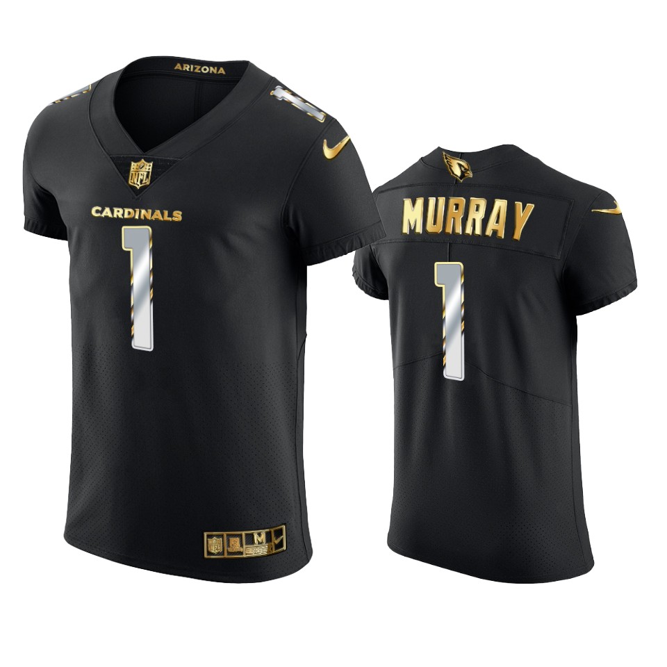 Cardinals Black Kyler Murray Golden Edition Elite Jersey