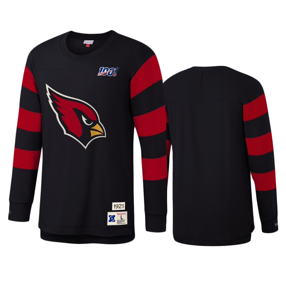 Cardinals Black NFL 100 Long Sleeve T-Shirt