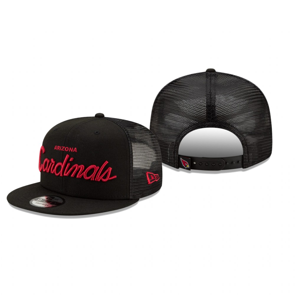 Cardinals Black Script Trucker 9FIFTY Snapback Hat