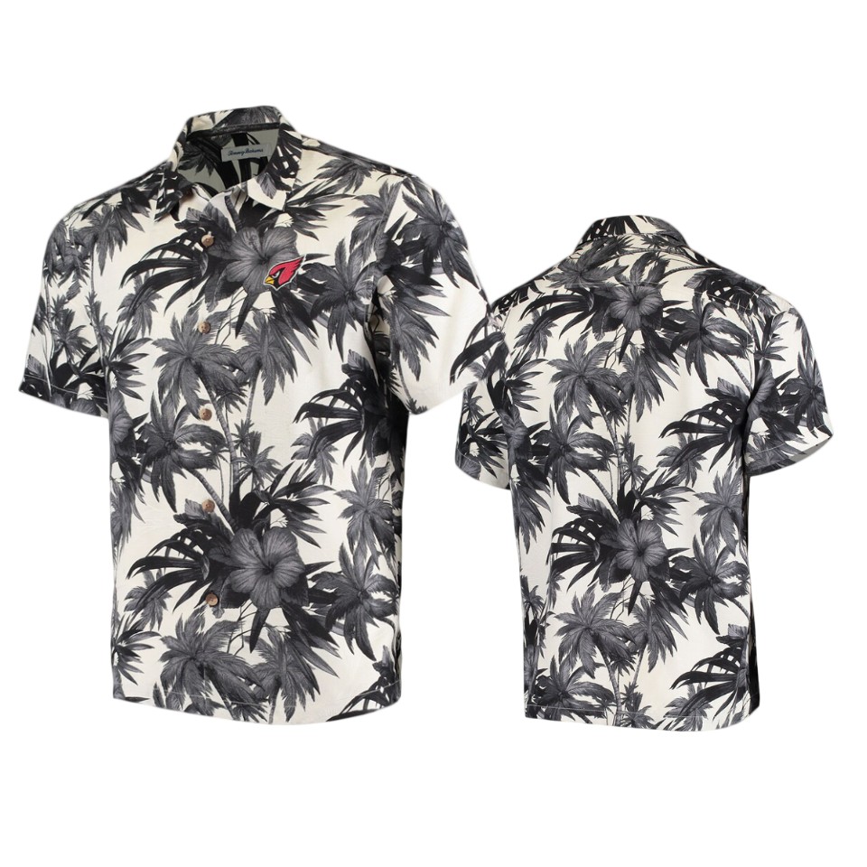 Cardinals Black Sport Harbor Island Hibiscu Camp Shirt