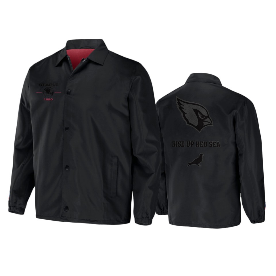 Cardinals Black Staple Coaches Full-Snap Jacket