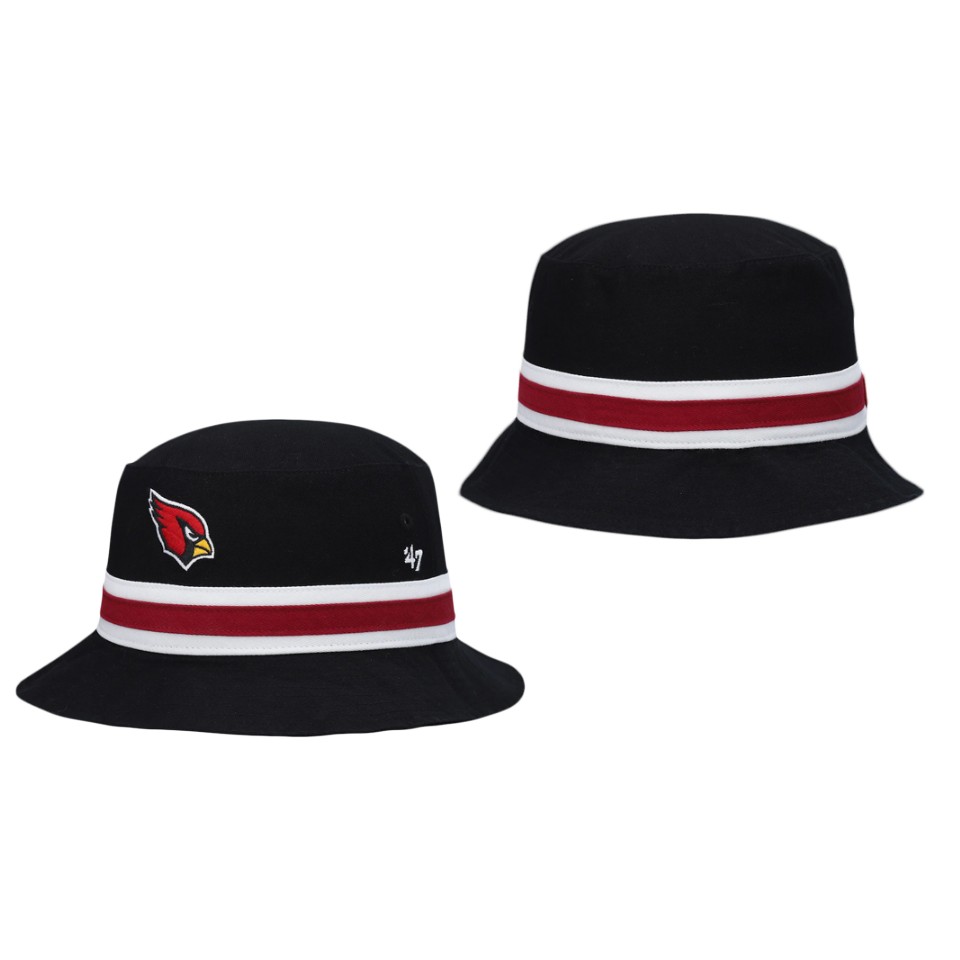 Cardinals Black Striped Bucket Hat