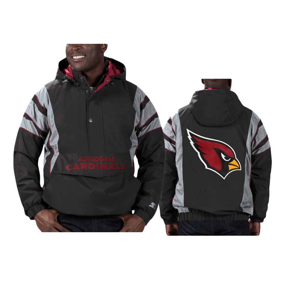 Cardinals Black Thursday Night Gridiron Reflective Stripe Half-Zip Hooded Jacket