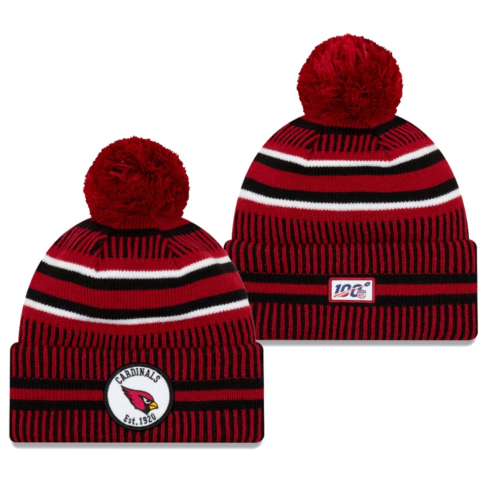 Cardinals Cardinal Black 2019 NFL Sideline Home Knit Hat