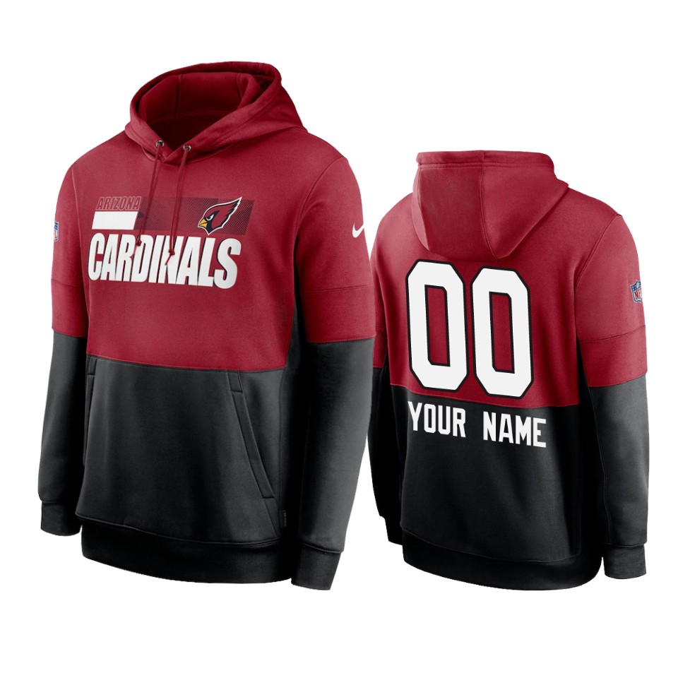 Cardinals Cardinal Black Custom Sideline Impact Lockup Pullover Hoodie