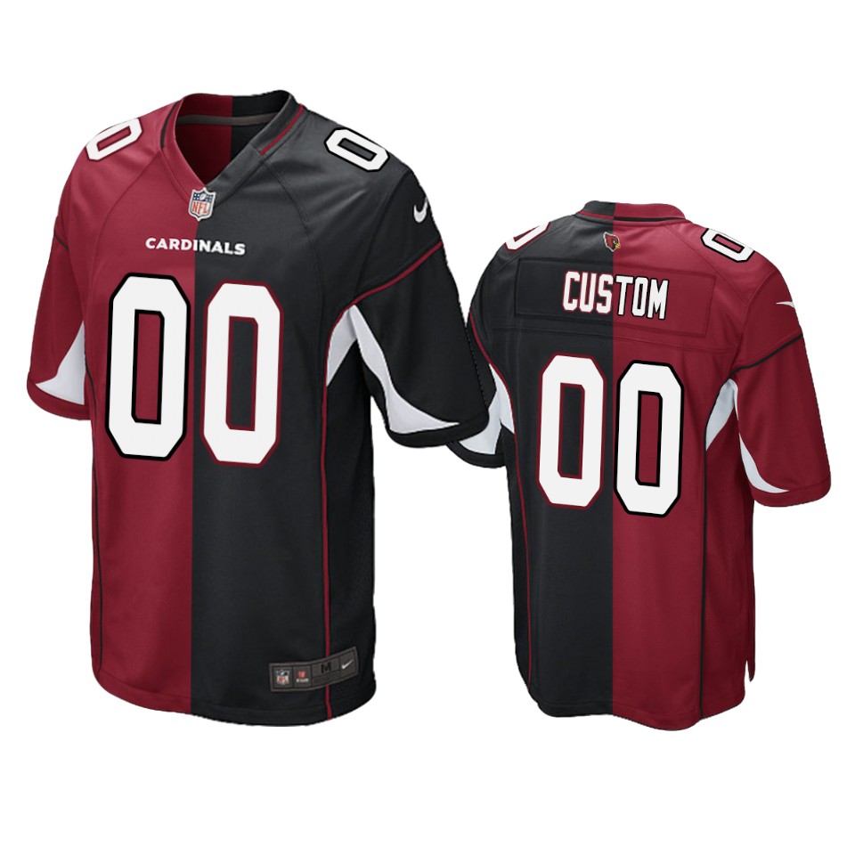 Cardinals Cardinal Black Custom Split Jersey