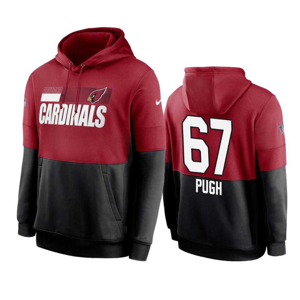 Cardinals Cardinal Black Justin Pugh Sideline Impact Lockup Performance Hoodie
