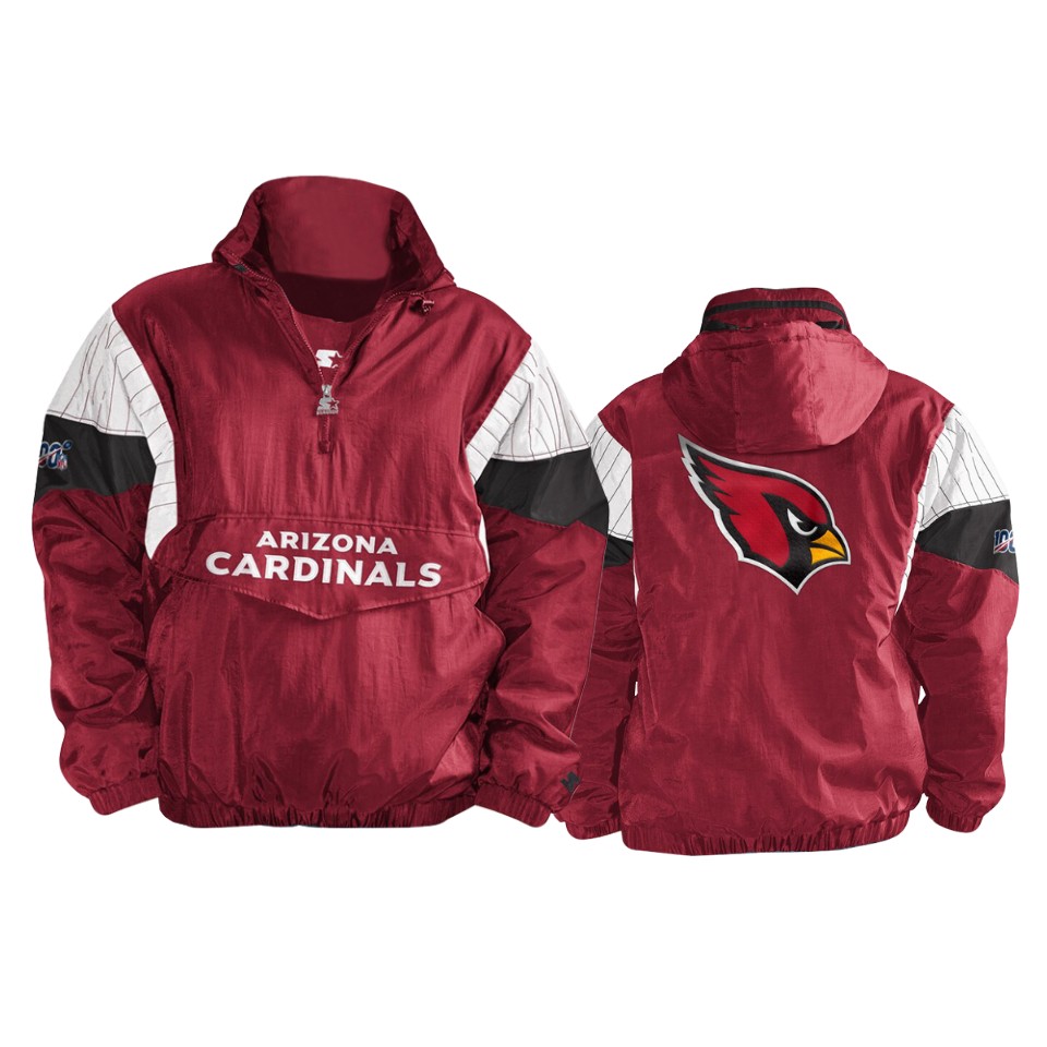 Cardinals Cardinal Black NFL 100 Thursday Night Lights Quarter-Zip Breakaway Jacket