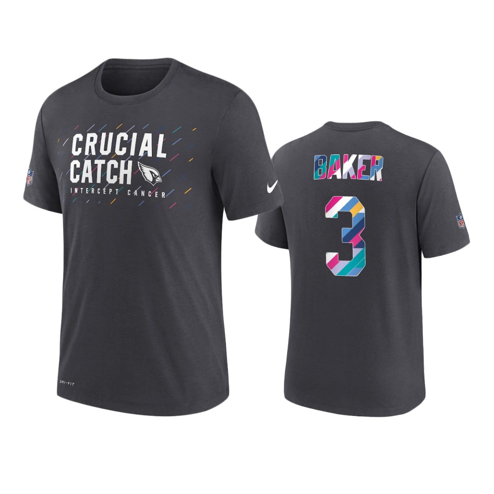 Cardinals Charcoal Budda Baker 2021 NFL Crucial Catch T-Shirt