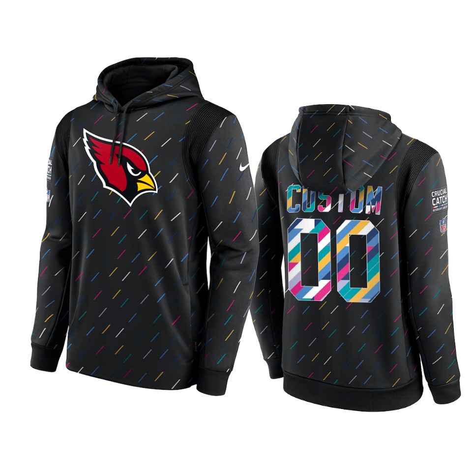 Cardinals Charcoal Custom 2021 NFL Crucial Catch Therma Hoodie
