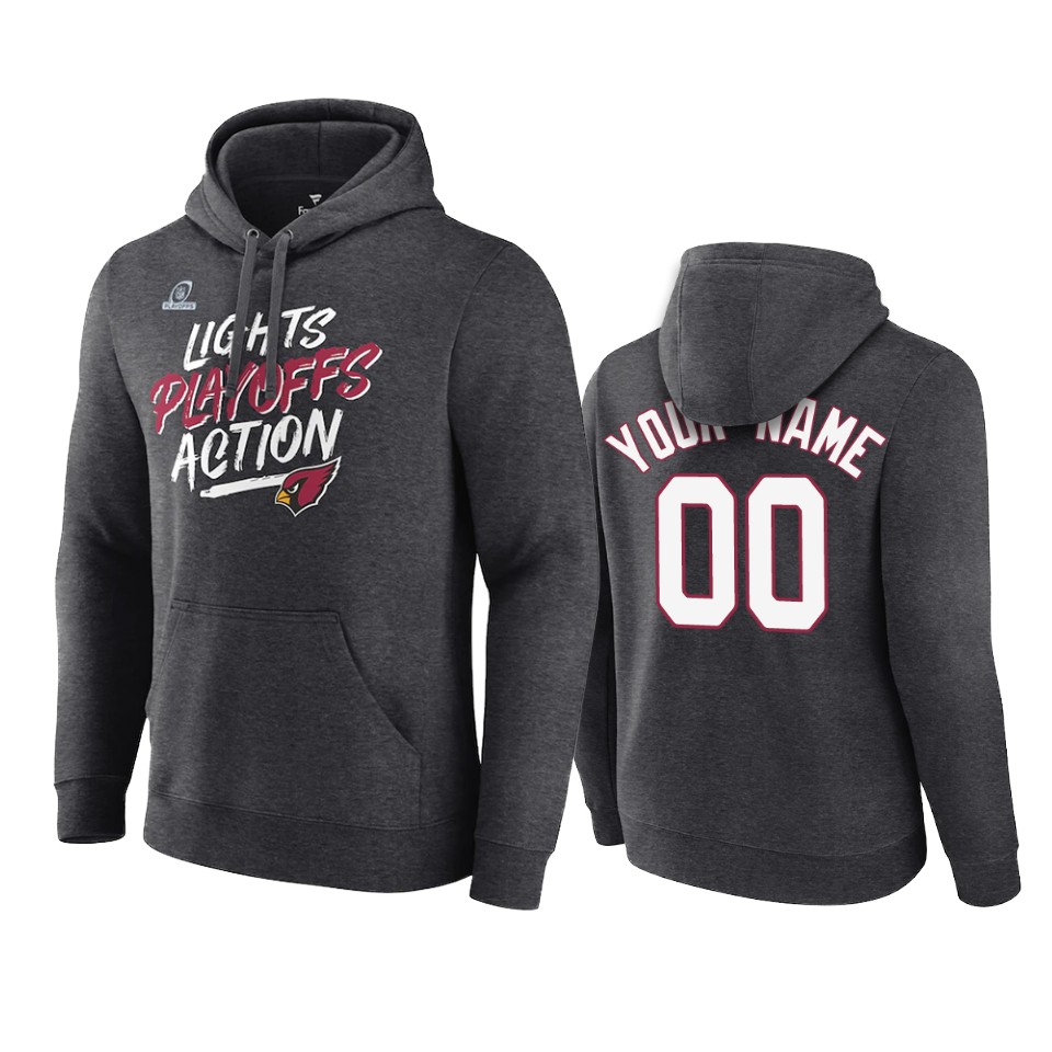 Cardinals Charcoal Custom 2021 NFL Playoffs Hoodie