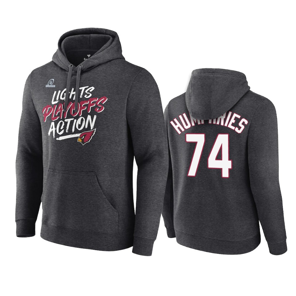 Cardinals Charcoal D.J. Humphries 2021 NFL Playoffs Hoodie