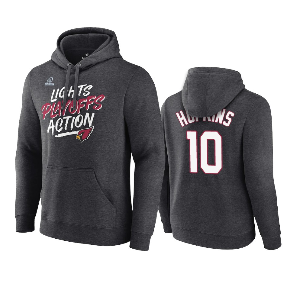 Cardinals Charcoal DeAndre Hopkins 2021 NFL Playoffs Hoodie