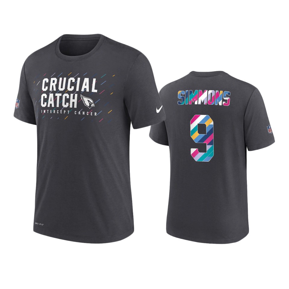 Cardinals Charcoal Isaiah Simmons 2021 NFL Crucial Catch T-Shirt