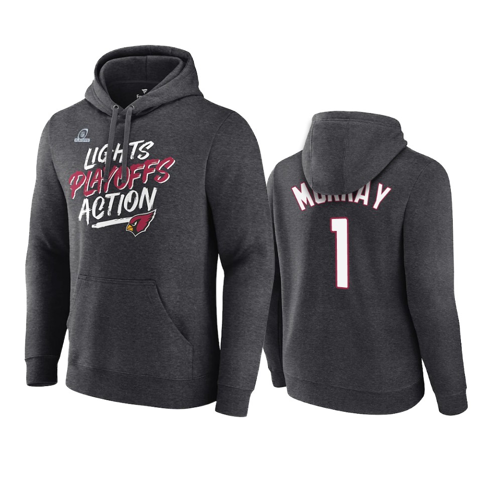 Cardinals Charcoal Kyler Murray 2021 NFL Playoffs Hoodie