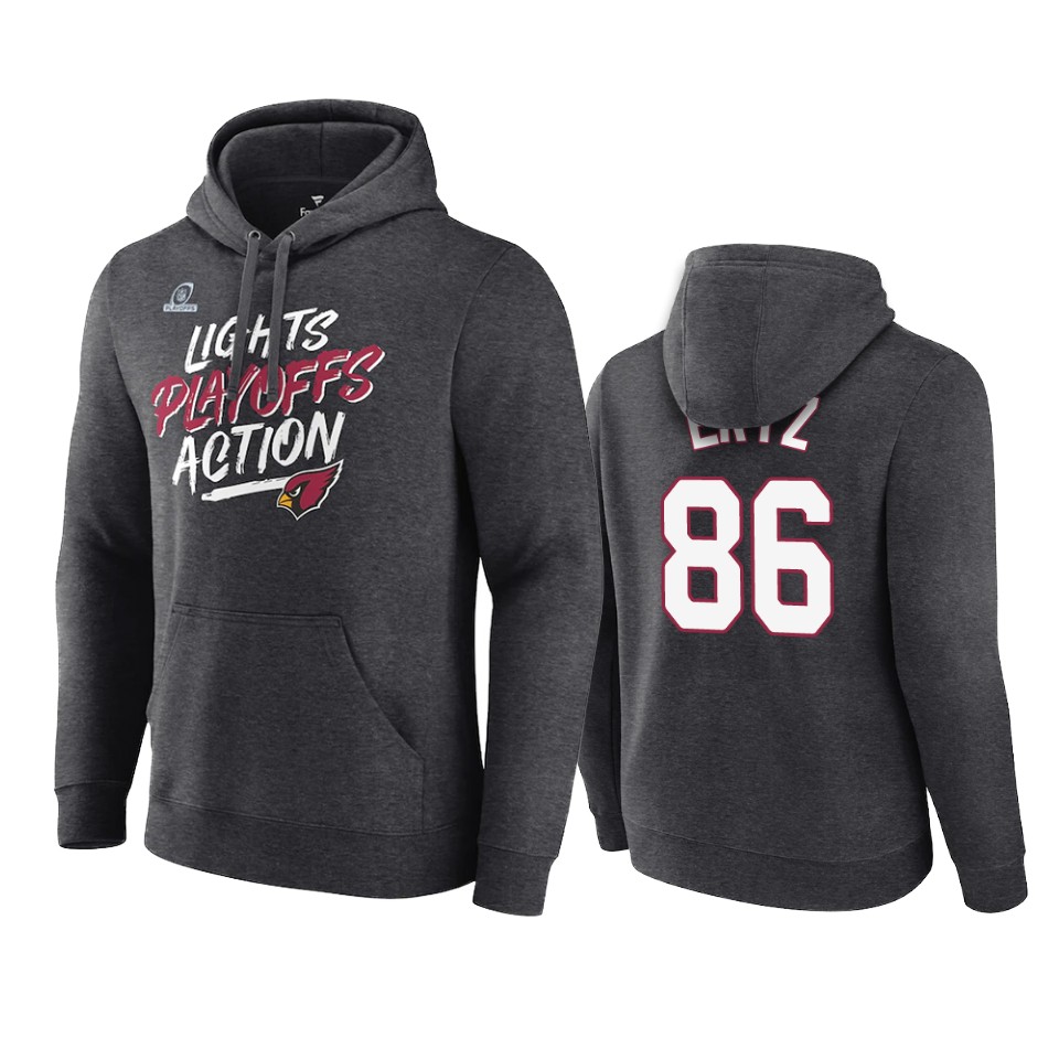 Cardinals Charcoal Zach Ertz 2021 NFL Playoffs Hoodie