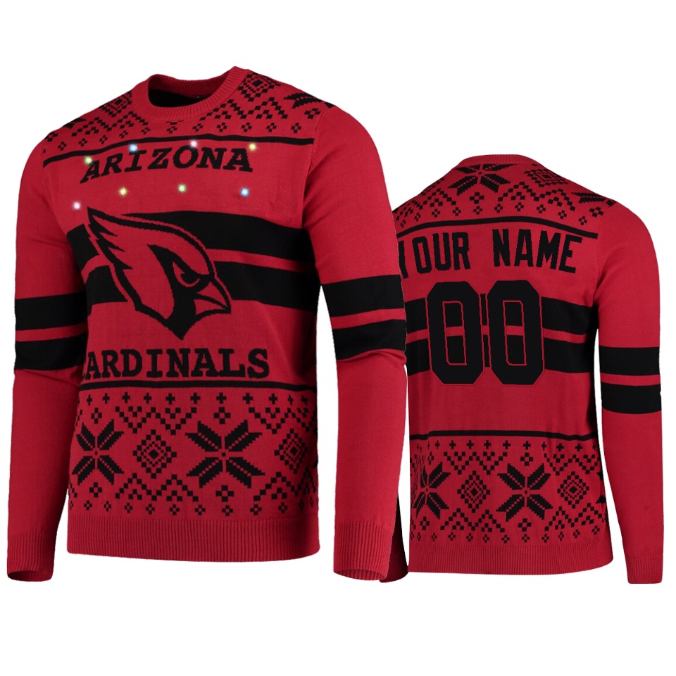 Cardinals Custom Cardinal 2019 Ugly Christmas Light Up Sweater