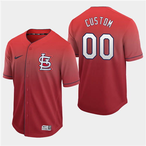 Cardinals Custom Fade Authentic Red Jersey