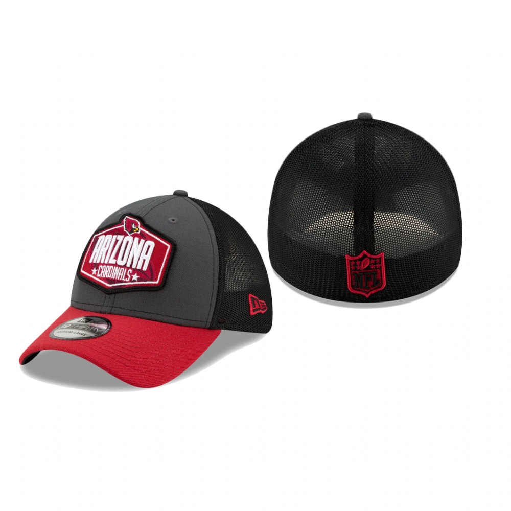 Cardinals Graphite Cardinal 2021 NFL Draft Trucker 39THIRTY Flex Hat