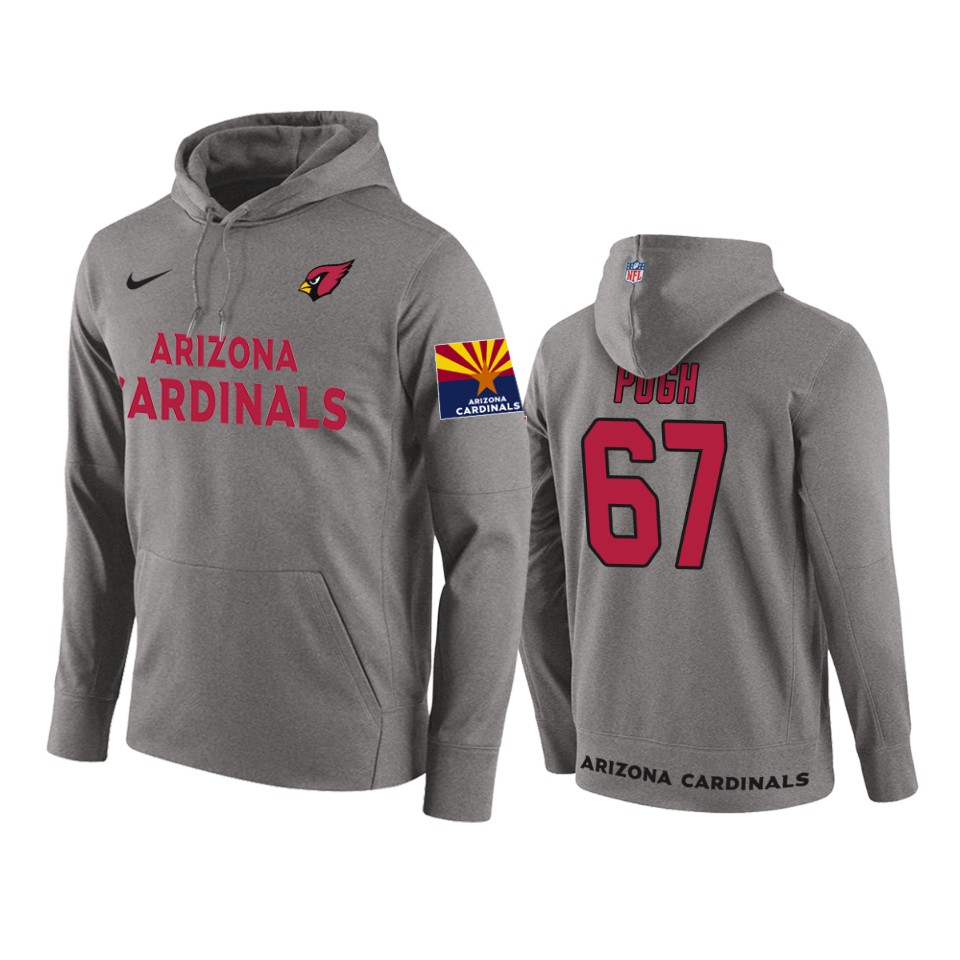 Cardinals Gray Justin Pugh Pullover Hoodie Circuit Wordmark Men