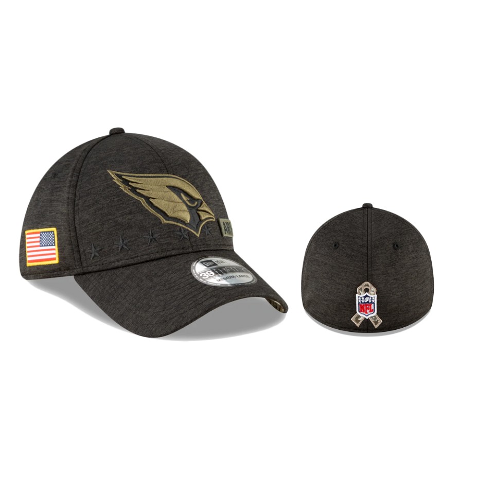 Cardinals Heather Black 2020 Salute to Service 39THIRTY Hat