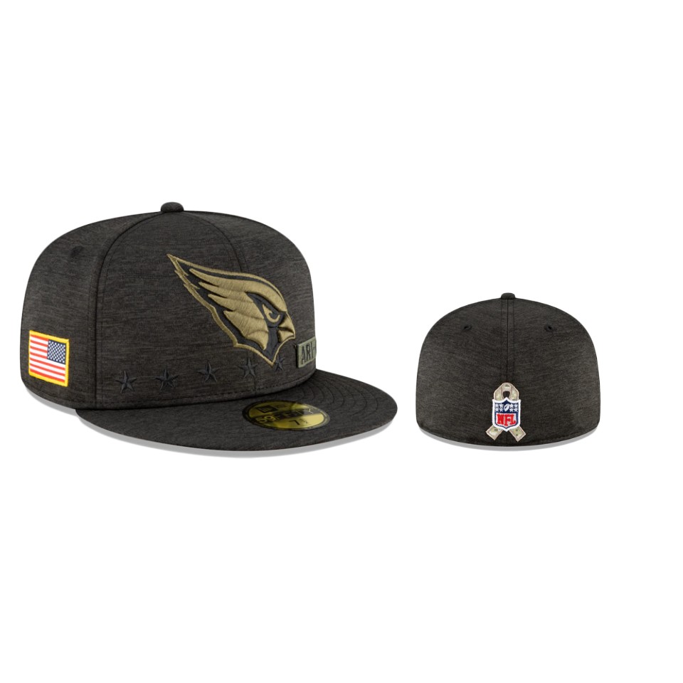 Cardinals Heather Black 2020 Salute to Service 59FIFTY Hat
