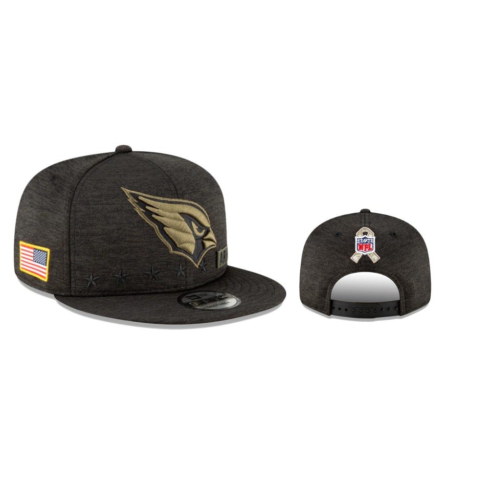 Cardinals Heather Black 2020 Salute to Service 9FIFTY Snapback Hat