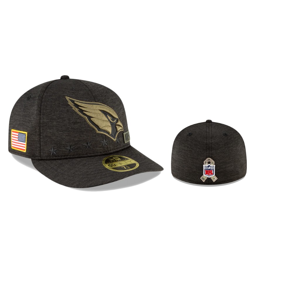 Cardinals Heather Black 2020 Salute to Service Low Profile 59FIFTY Hat