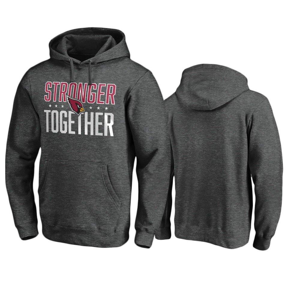 Cardinals Heather Charcoal Stronger Together Hoodie