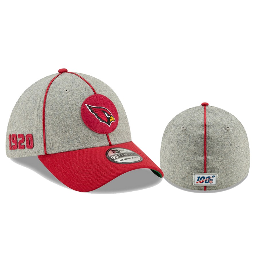 Cardinals Heather Gray Cardinal 2019 NFL Sideline Home 39THIRTY Flex Hat