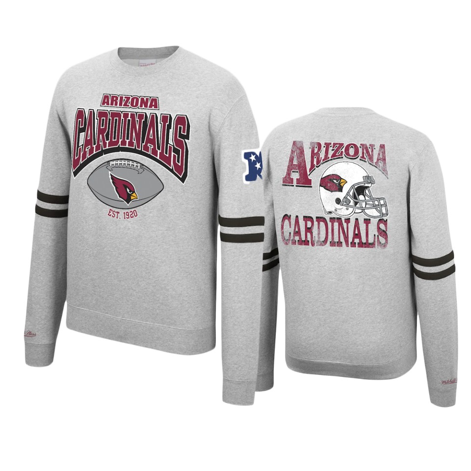 Cardinals Heathered Gray Allover Fleece Pullover Sweatshirt