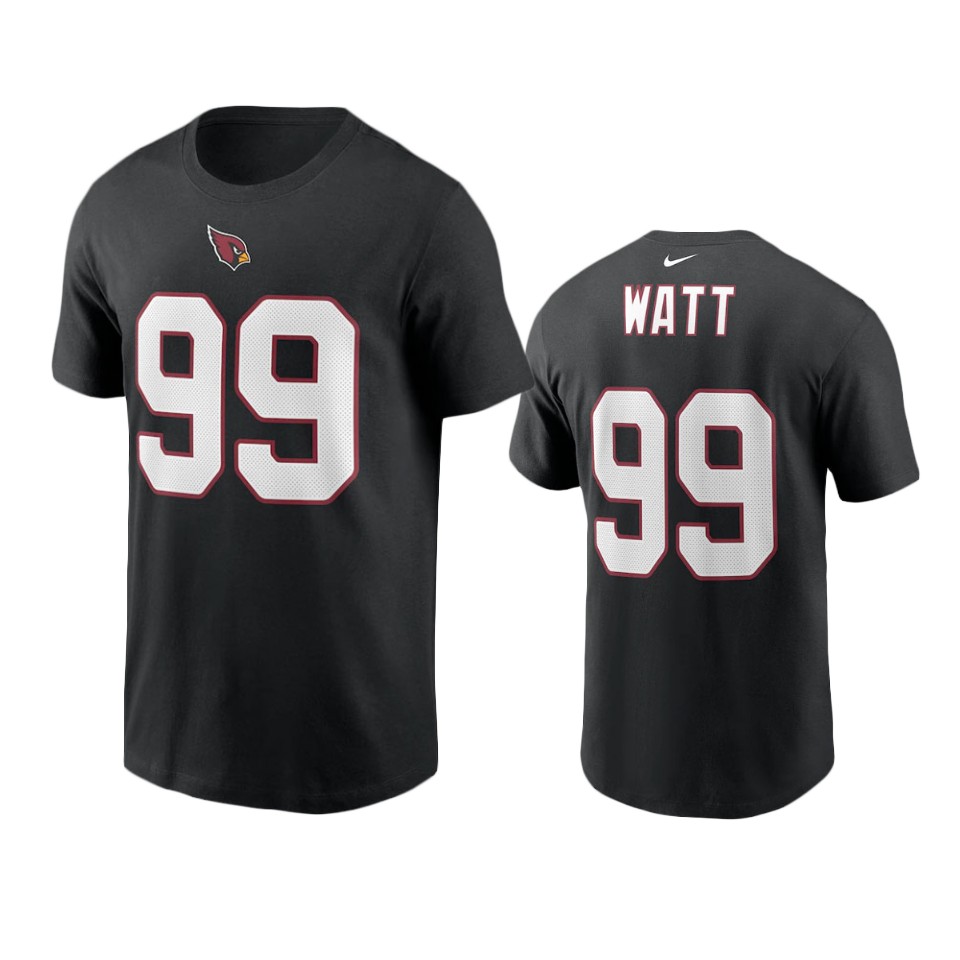 Cardinals J.J. Watt Black Name & Number Men's T-Shirt