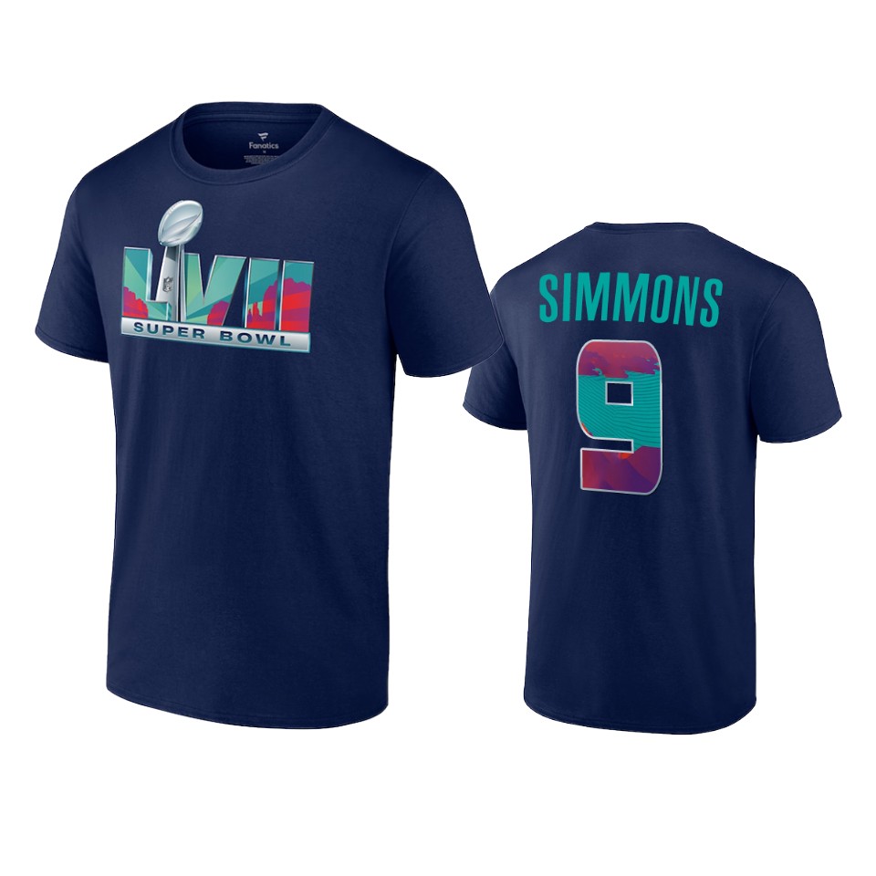 Cardinals Navy Isaiah Simmons Super Bowl LVII T-Shirt