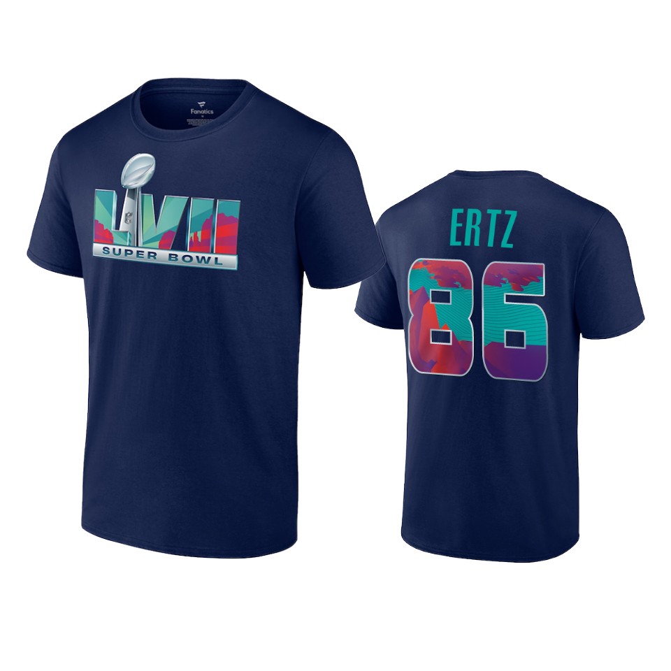 Cardinals Navy Zach Ertz Super Bowl LVII T-Shirt