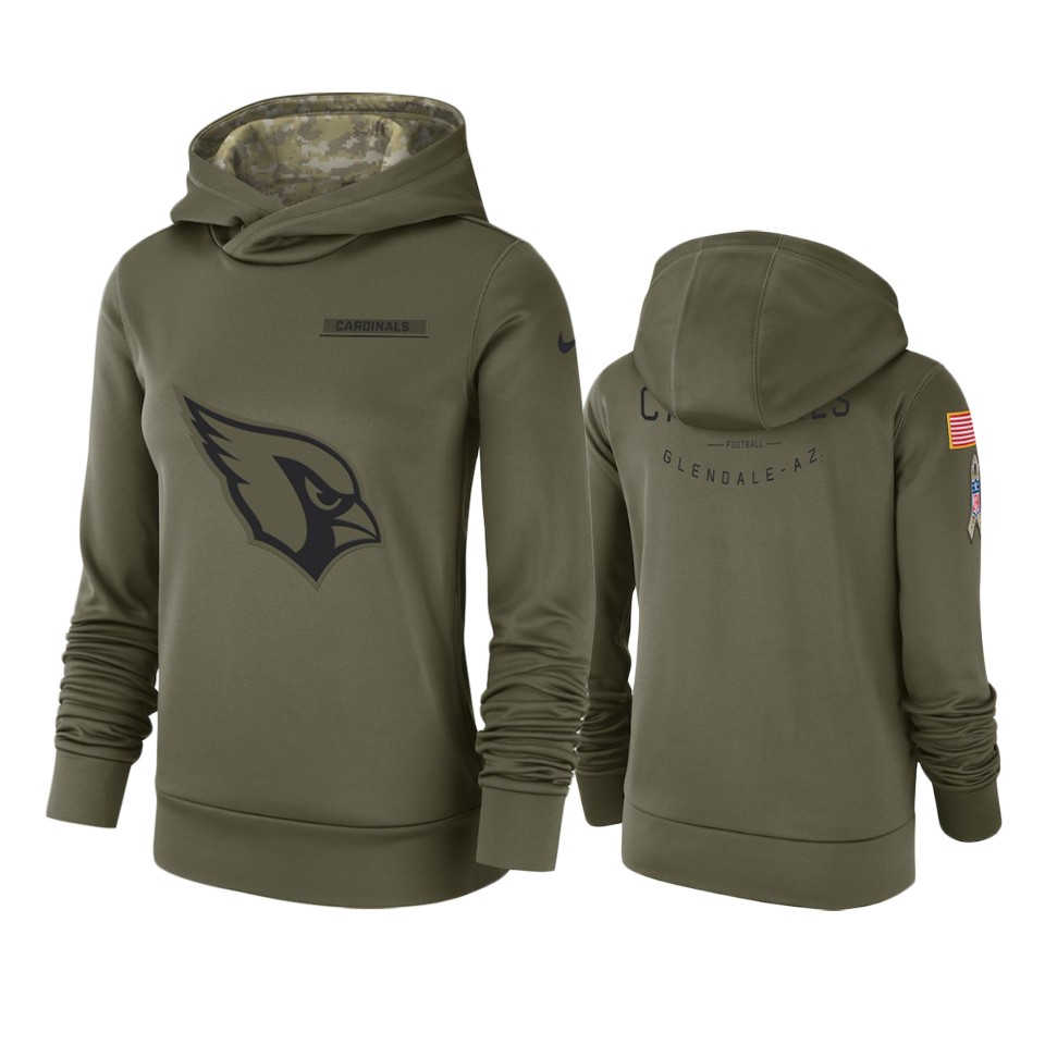 Cardinals Olive 2018 Salute To Service Hoodie Women's