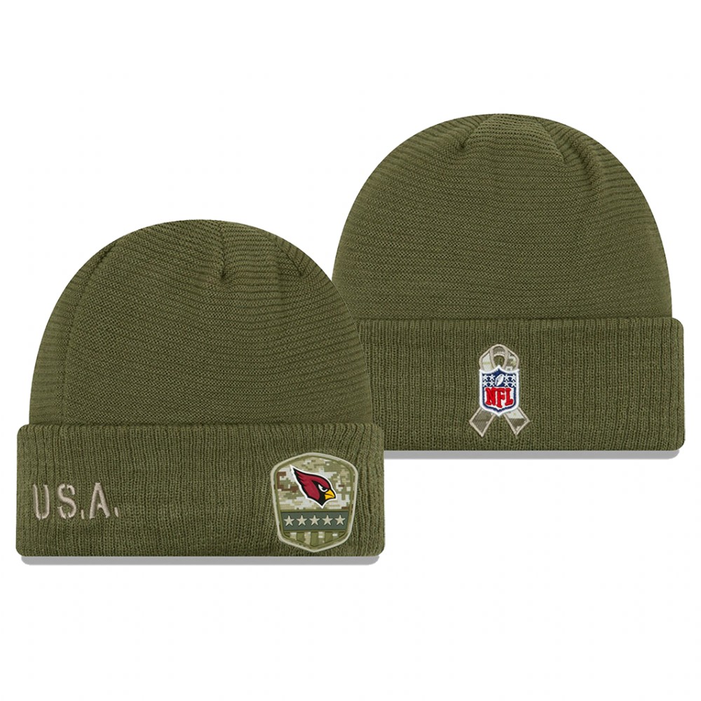 Cardinals Olive 2019 Salute to Service Sideline Knit Hat
