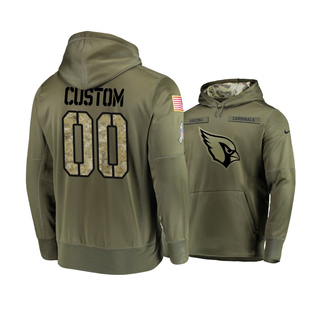 Cardinals Olive Custom 2018 Salute To Service Hoodie