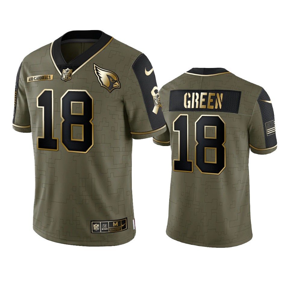 Cardinals Olive Gold A.J. Green Limited Jersey 2021 Salute To Service